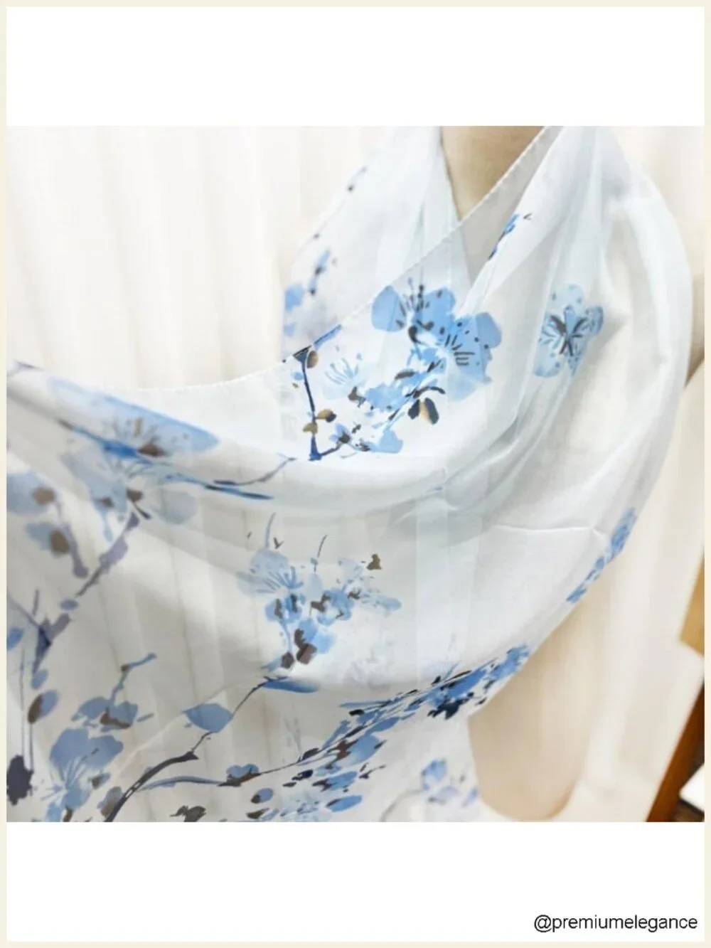 Women's Chiffon Floral Print Lightweight Fashion Scarf